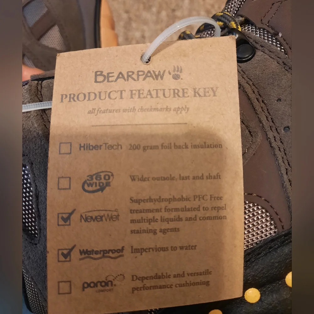 Bearpaw Men's Brock Waterproof Hiking Boots - Gray/taupe 11.5 - Picture 6 of 7